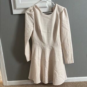 Gal Meets Glam Cream Long Sleeve Dress